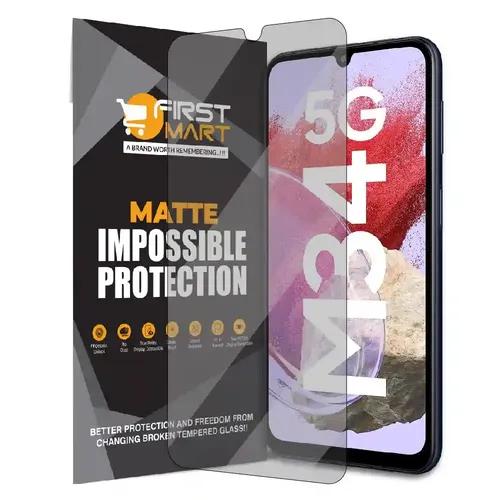 FIRST MART Screen Protector for Samsung Galaxy M34 5G, Samsung F34 5G and Samsung A34 5G - Impossible Fiber Case Friendly Screen Protection & Installation Kit (Matte)