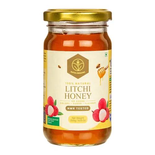 Shiva Organic Natural Nectar Litchi Honey - 250 g | 100% Raw Pure Honey | Sourced from Litchi Flowers | NMR Tested