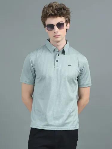 Green Ripple Polo T-Shirt L