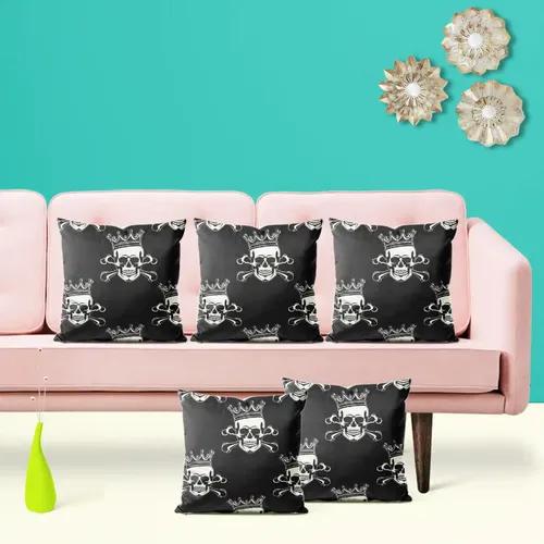 ArtzFolio Crown Skull | Decorative Cushion Cover for Bedroom & Living Room