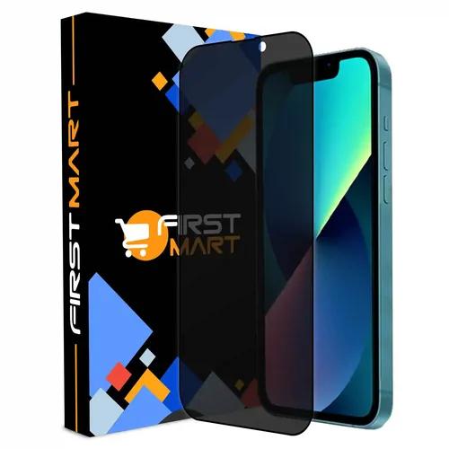 FIRST MART Edge to Edge Privacy Tempered Glass for iPhone 13 Mini Full Screen Coverage with Easy Installation Kit | Black Glossy