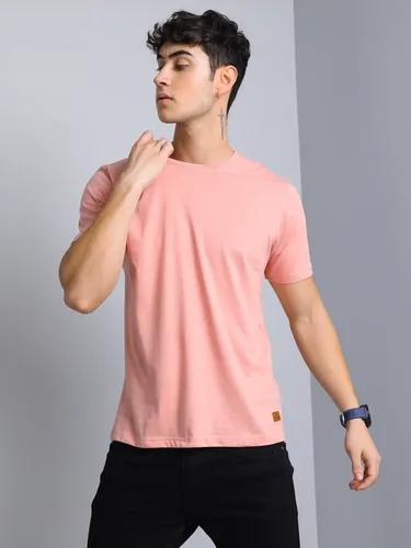 Pink Plain T-Shirt L