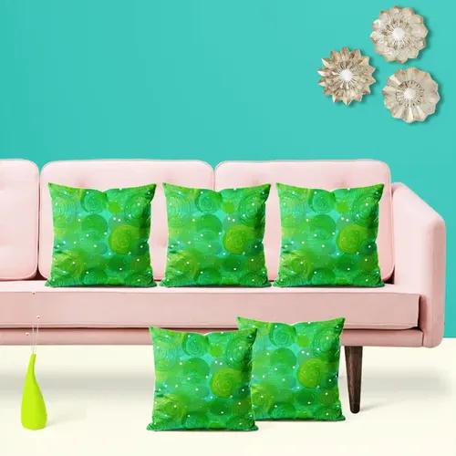 ArtzFolio Green Bubble | Decorative Cushion Cover for Bedroom & Living Room | Velvet Fabric | 12 x 12 inch (30 x 30 cms); Single Piece