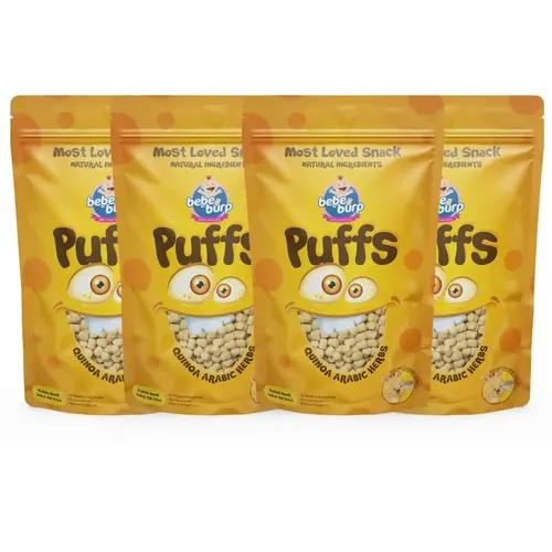 BE'BE' BURP Healthy Puff Snacks | Quinoa Arabic Herbs | Baked Puffs, Not Fried, Protein Snacks | No Maida & Gluten-Free | Travel-Friendly | 35gms Each (Pack of 4)