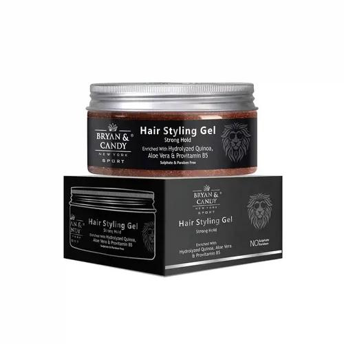 Bryan & Candy NewYork Lion Series Hair Styling Gel For Strong Hold - 100 gm, Enriched with Hydrolyzed Quinoa, Aloe Vera & Pro Vitamin B5