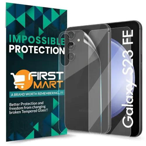 FIRST MART Screen Protector for Samsung Galaxy S23 FE 5G - Edge to Edge Front and Back 4 Layer Ultra Thin Unbreakable Membrane - Case Friendly Screen Coverage & Installation Kit (Crystal Clear)