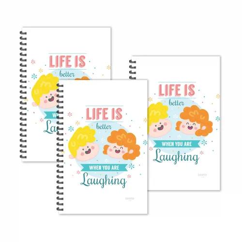 Life Is Better When You Are Laughing Motivational Diaries - Pack Of 3