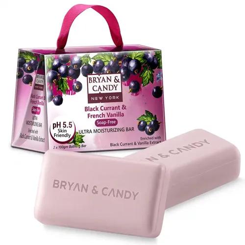 Bryan & Candy Black Currant & French Vanilla Ultra Moisturizing Bathing Bar Enriched with Black Currant & Vanilla Extract, Skin Friendly pH 5.5 for Polishing & Toning Skin, All Skin Types (2 X 100 gm)