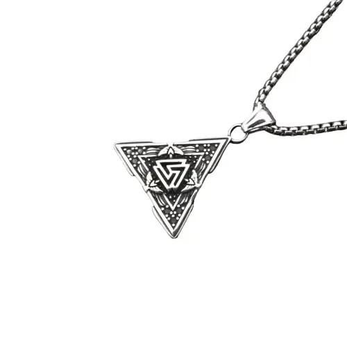 Triangle Design Pendant with Silver Chain