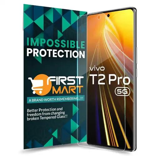 FIRST MART Screen Protector for Vivo T2 Pro 5G - Nano Fiber Unbreakable Membrane Case Friendly Full Edge to Edge Screen Coverage & Installation Kit (Crystal Clear)