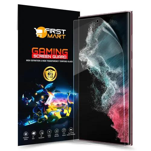 FIRST MART Screen Protector for Samsung Galaxy S22 Ultra 5G - Nano Fiber Unbreakable Membrane Case Friendly Full Edge to Edge Screen Coverage & Installation Kit (Gaming Clear)