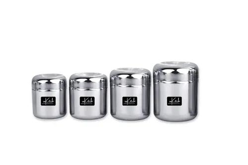 InKitch Stainless Steel Containers for kitchen with Lid | Kitchen Containers Set/Ubha Dabba/Vertical Utility Canisters/Ideal for Kitchen Storage/Set of 4Pc(125ml, 160ml, 200ml,280ml)