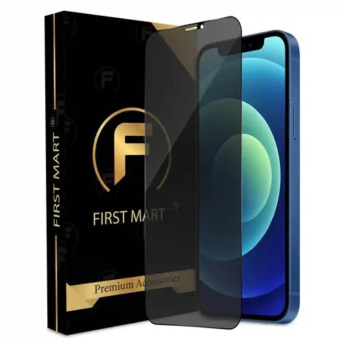 FIRST MART Edge to Edge Matte Privacy Tempered Glass for iPhone 12 / iPhone 12 Pro Full Screen Coverage with Easy Installation Kit | Black