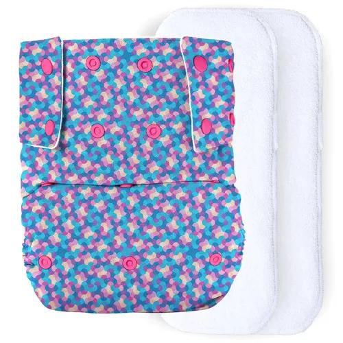 Bumberry Reusable Cloth Diaper For Adults Senior Washable for Older Men and Women with 2 Wet Free Four Layer Inserts for Day and Night Incontinence and Bedwetting