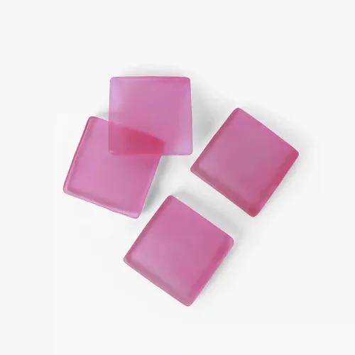 CASA DECOR Glass Passion Pink Square Coasters Kitchen Accessories Items for Your Home, Office | Dining Table Decorative Items for Coffee Mug, Tea Cups, Glass Coaster