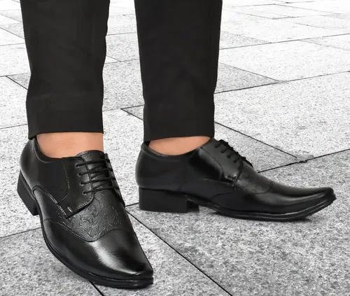 WUGO::Latest Trendy Men Formal Shoes |Black Derby Shoes |Office Shoes For Men's & Boys - Black