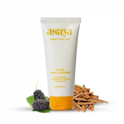 Asaya Detan Face Wash | Glycolic Acid, Berry Extract & Manjistha | Tan Removal Face Cleanser for Men & Women | Normal, Combination or Oily Skin | Gently Exfoliates & Evens Tone | Soap Free | 100 ml