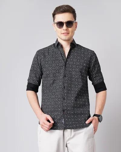 Black Mandala Print Shirt