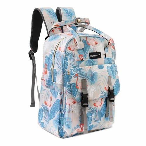 MOTHERLY Printed Diaper Bag for Mothers for Travel, Maternity Bag for Newborn Baby, Mothers Travelling Bag, Multiple Pocket Water Resistant Baby Bag, Hospital Bag for mom(Flamingo)