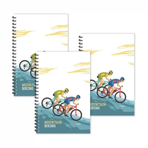 Mountain Biking Ruled Diaries - Pack Of 3