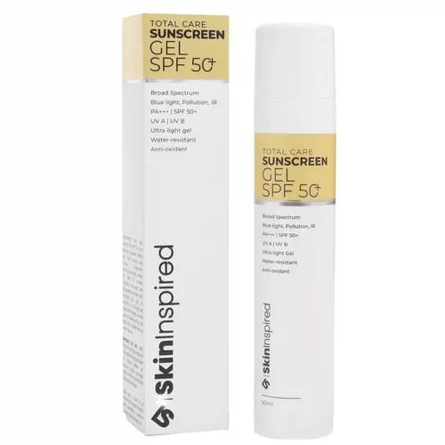 SkinInspired Total Care Gel Sunscreen SPF 50+ (50ml) | Broad Spectrum PA+++ UVA/UVB Protection, Blue light, Phyto extracts| Ultra-Light Gel | Non-Sticky | No White Caste | For All Skin Types | For Women & Men