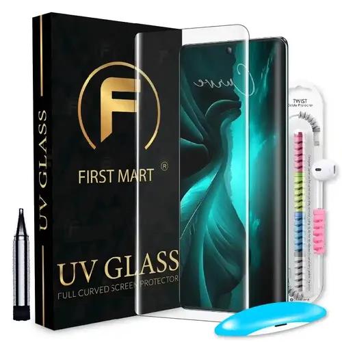 FIRST MART Tempered Glass for LAVA Blaze Curve 5G with Edge to Edge Full Screen Coverage and Easy UV Glue Installation Kit and Cable Protector, Pack of 1