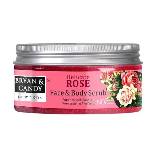 Bryan & Candy Delicate Face & Body Scrub Enriched with Rose Oil, Rose Water, Aloe Vera, Microbeads to Gently Exfoliate (200gm)