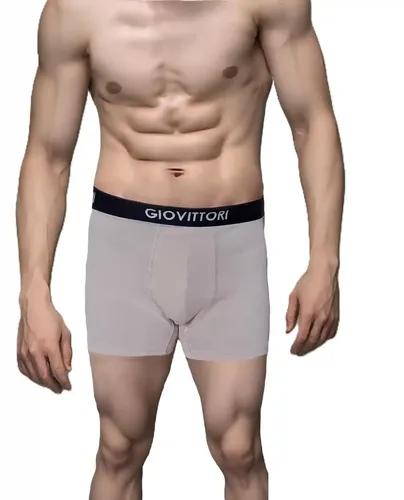 GIOVITTORI Men's Cotton Underwear Trunks, Elastic Waistband, Beige (in, Alpha, M, Regular, Beige)