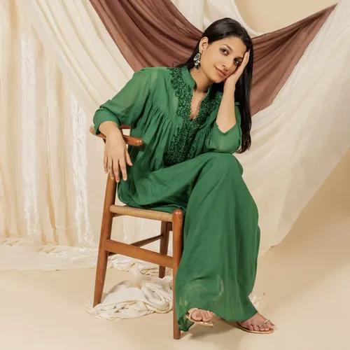 Emerald Green Kurti Dress - Small