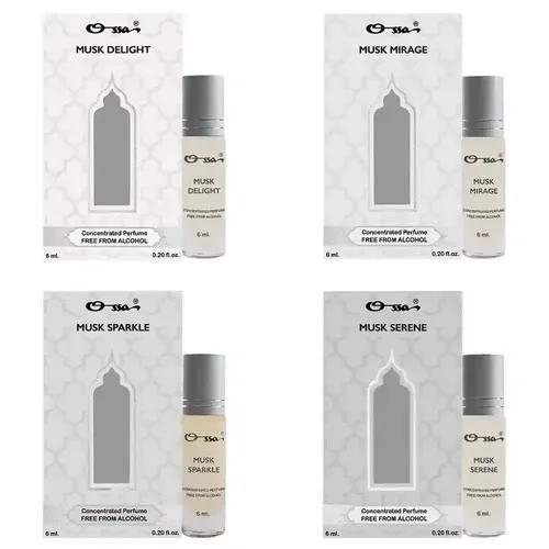 OSSA Musk Delight, Musk Mirage, Musk Serene, Musk Sparkle Concentrated Perfume Combo 6ml Each (Pack of 4)