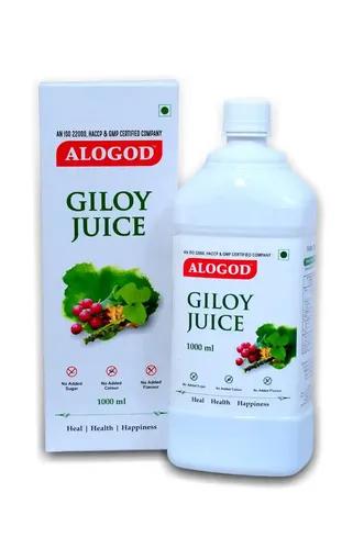 ALOGOD Giloy Juice With goodness of Turmeric, Dry Ginger, Bael Fruit & Tulsi Giloy Juice Immunity Booster | Paraben Free Safe For Diabetic and No Added Sugar | Size: 1000ml