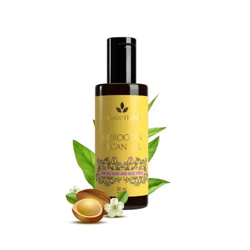 AVIMEE HERBAL Pure Moroccan Argon Oil | Repairs Split Ends, Reduces Breakage, and adds Shine | Enriched With Vitamin E | Mineral Oil Free | 50 mL