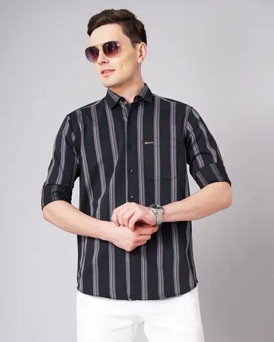 Black Jake Striped Shirt