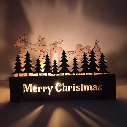 Christmas Decorations DIY Ho Ho Ho Shadow Light without Candlewood -10x6 Inches